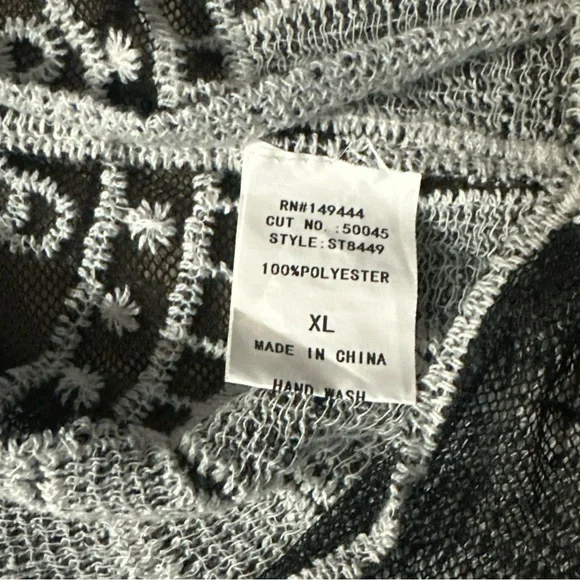 Ember Sheer Mesh Crochet Kimono Duster Boho Whimsigoth - Picture 8 of 11